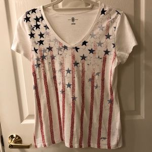 Tommy Hilfiger  Memorial Day, 4th of July Stars and Stripes V neck tee shirt